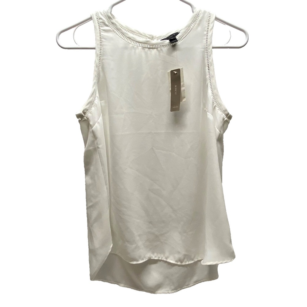 J. Crew Sleeveless Blouse Women's 2P White Haze Career Casual Tank NWT